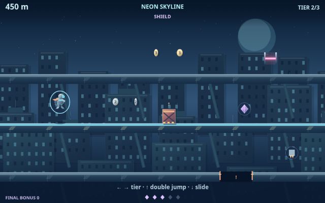 Endless Runner gameplay with an animated runner and three city routes